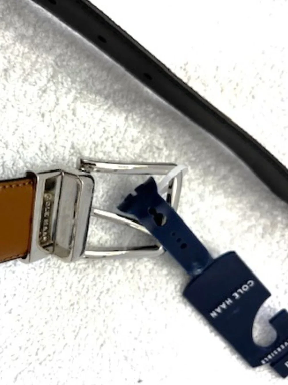 Cole Haan reversable tan/black leather belt NWT Size 1X